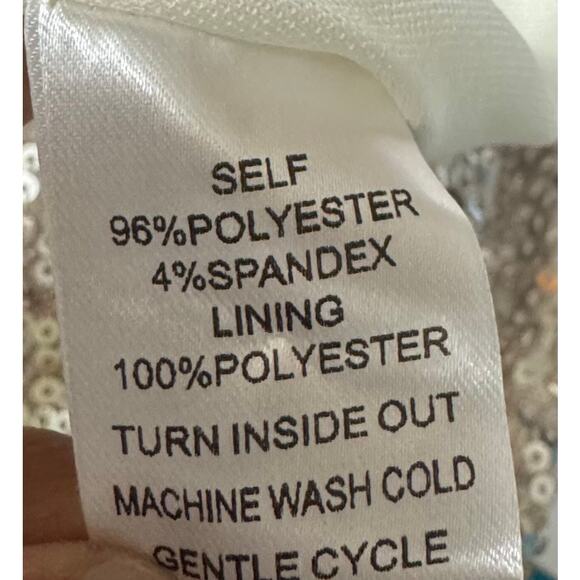 Hailey & Co Silver Sequin One-Shoulder Cocktail Dress | Small - Picture 6 of 7